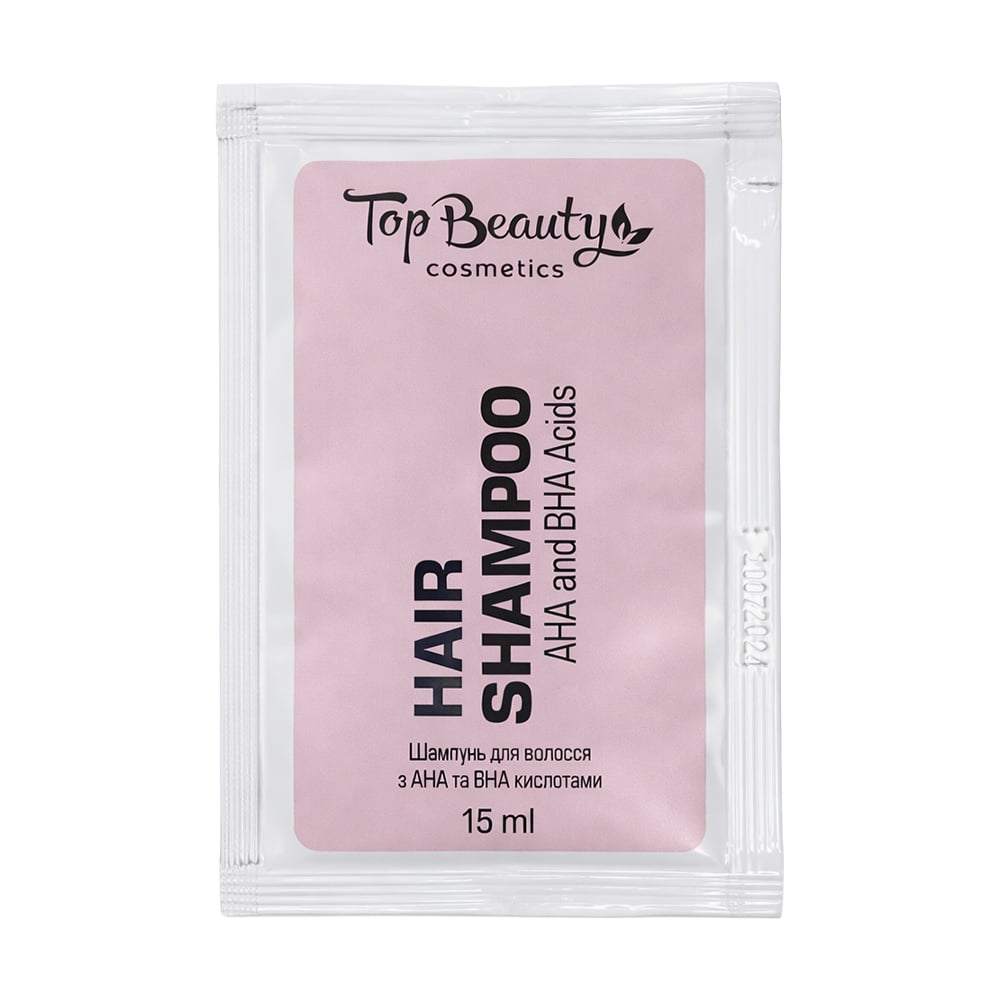 Шампунь для волосся Top Beauty Hair Shampoo With AHA and BHA Acids з АНА та ВНА кислотами, 15 мл